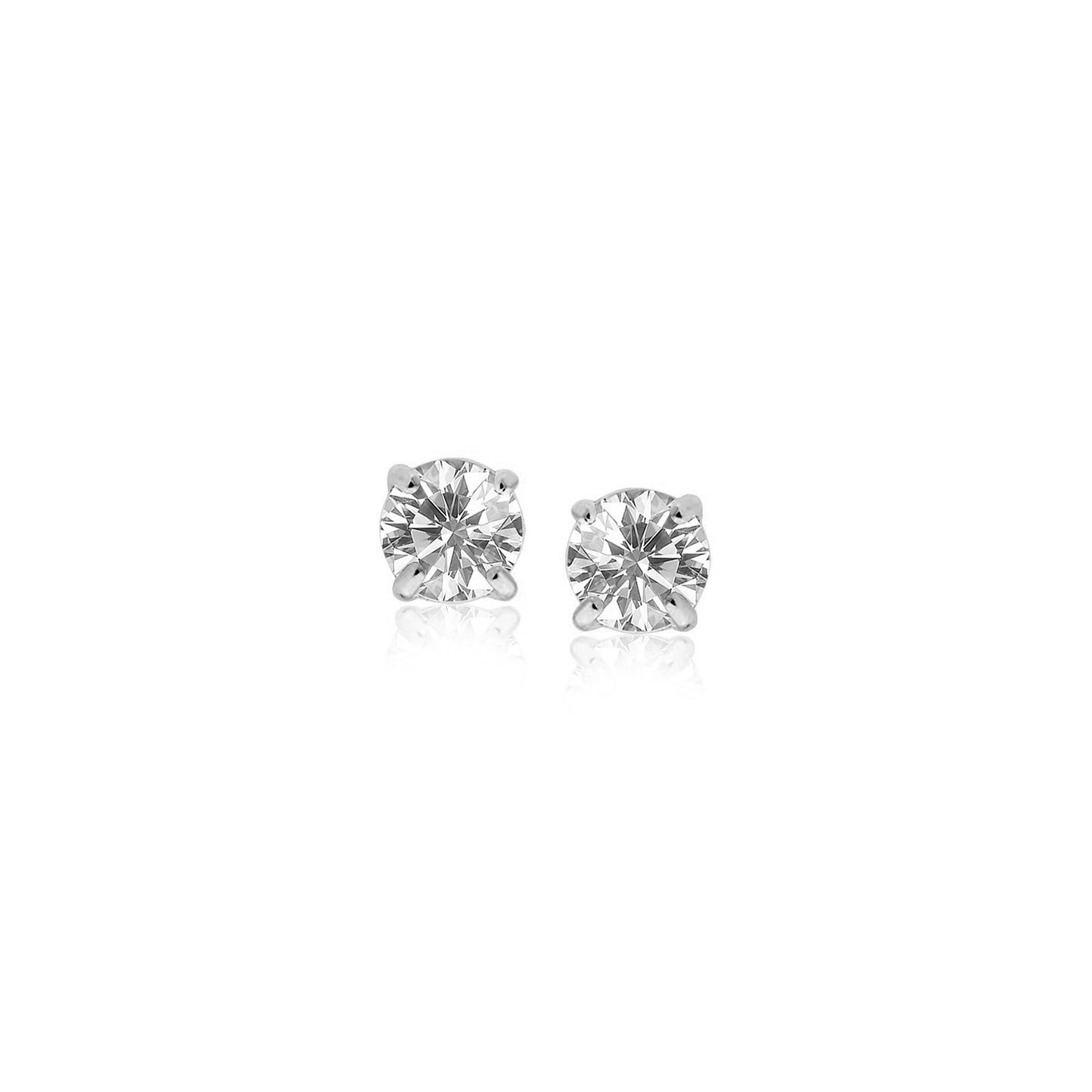 White Cubic Zirconia Stud Earrings