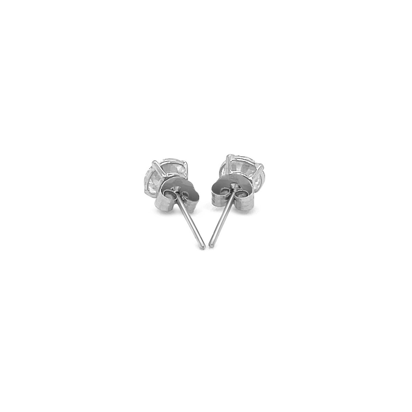 White Cubic Zirconia Stud Earrings