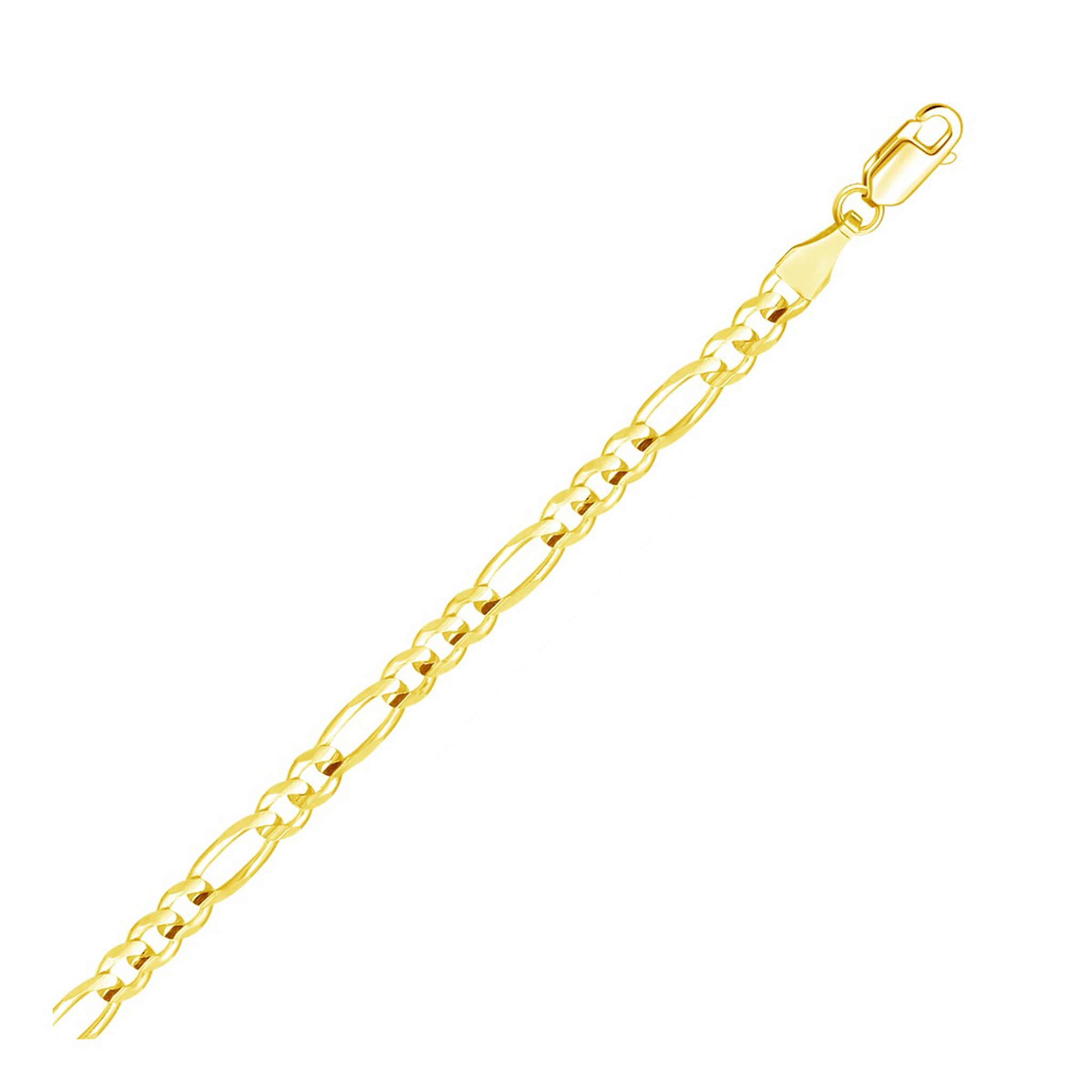 FOCALOOK 4.5mm Figaro Gold Chain Anklet With Initial - Adjustable 22-27cm Length, 14k Gold Plated, Gift Box Included