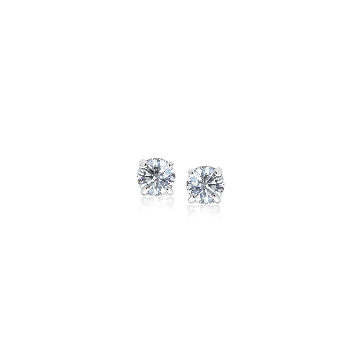 White Cubic Zirconia Stud Earrings