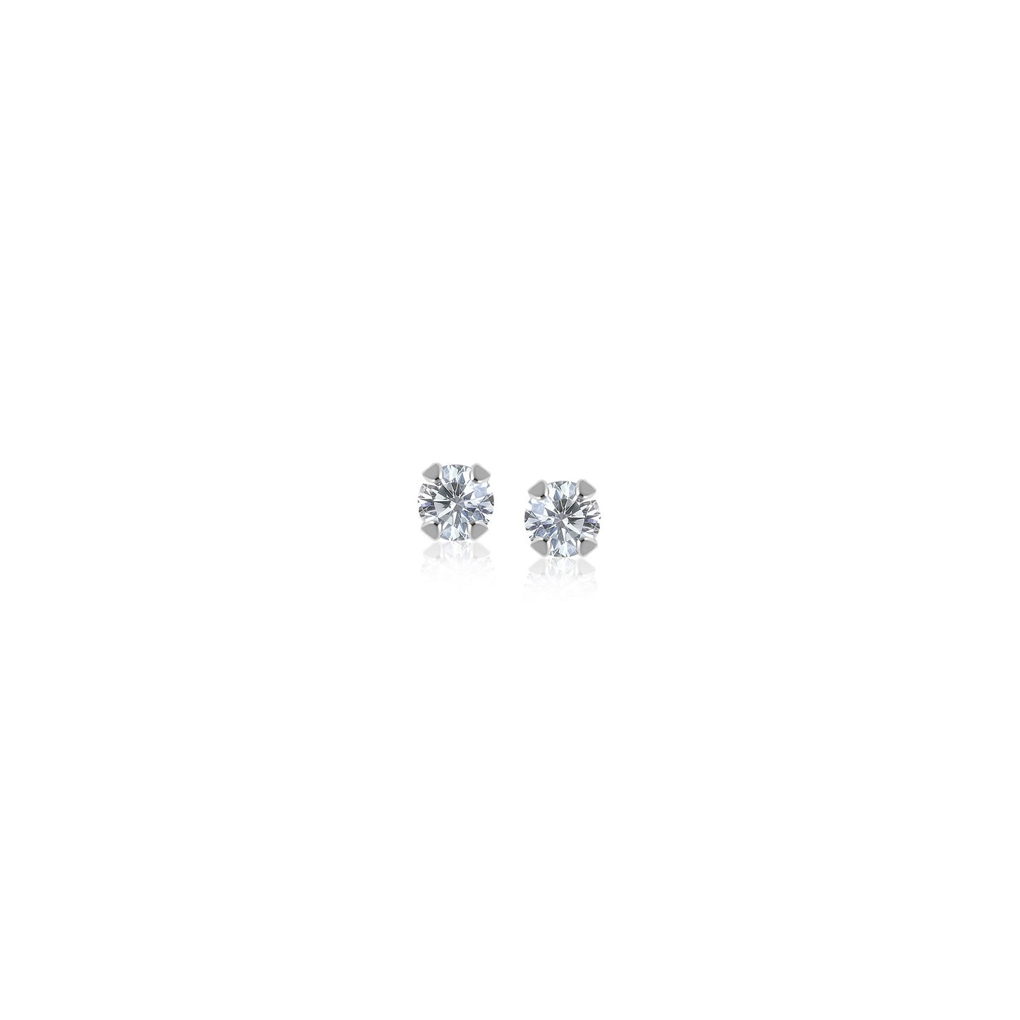 White Cubic Zirconia Stud Earrings