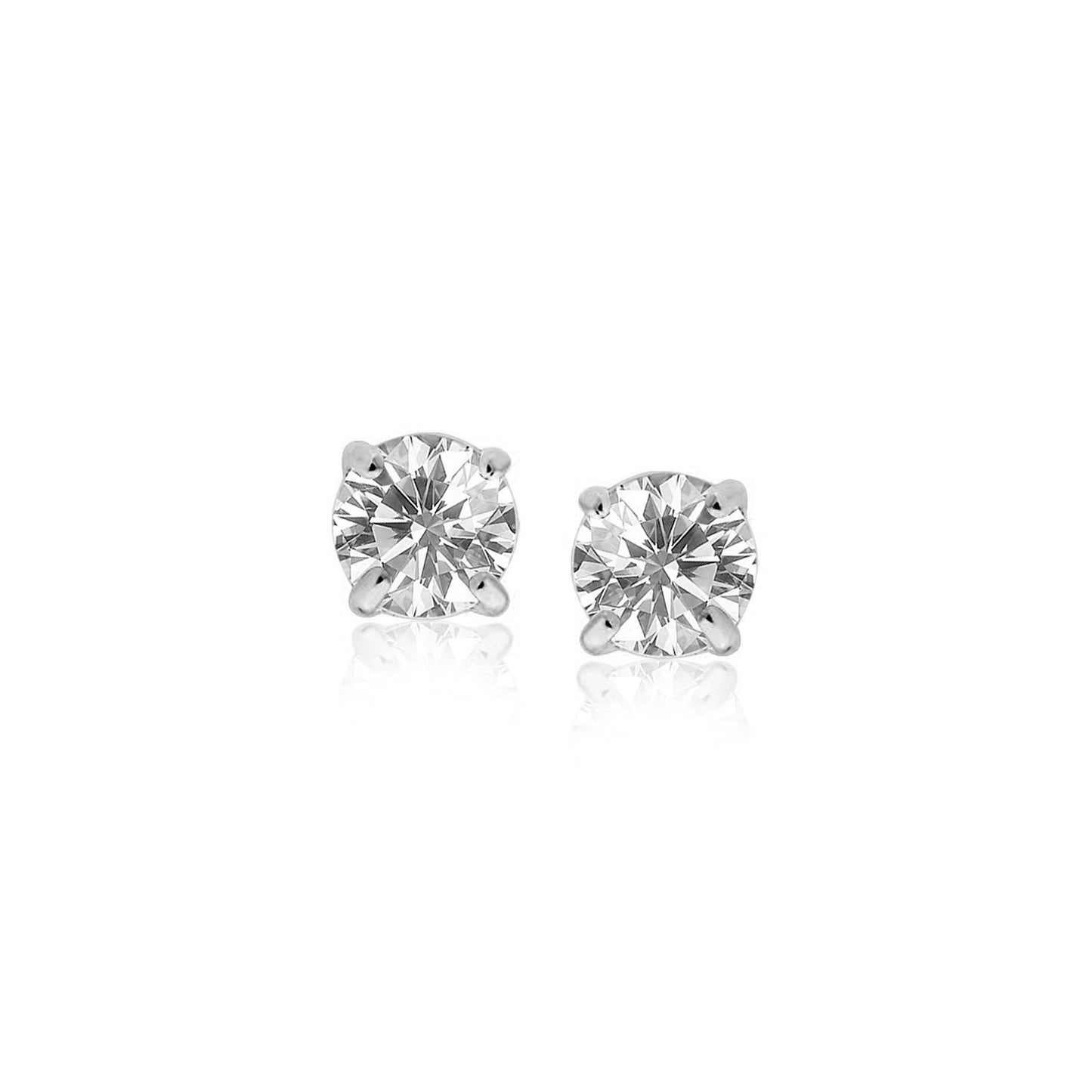 White Cubic Zirconia Stud Earrings