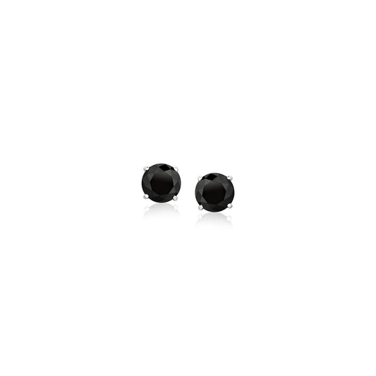 Black Cubic Zirconia Stud Earrings